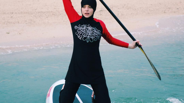 Lohan wearing a burkini in Thailand. (Instagram) Lohan wearing a burkini in Thailand. (Instagram)