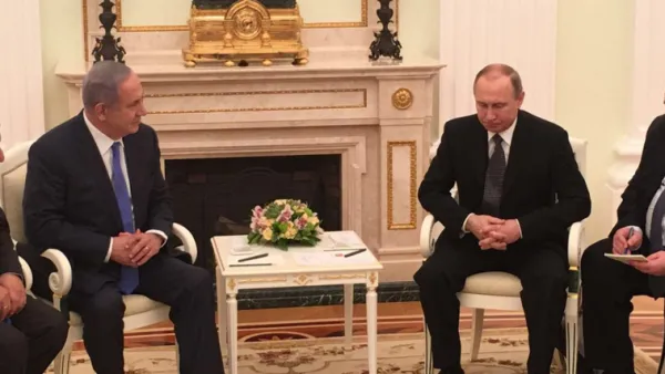 Netanyahu and Putin in Moscow on Thursday. (photo: Twitter/@IsraeliPM) 
