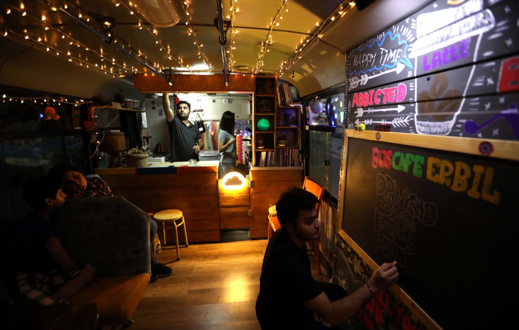 'Bus Cafe Erbil' The First Moving Bus Cafe in Iraq Al Bawaba