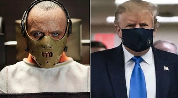 Hannibal Lecter Or Darth Vader Trump Makes His Debut Wearing His Face Mask In Public Al Bawaba