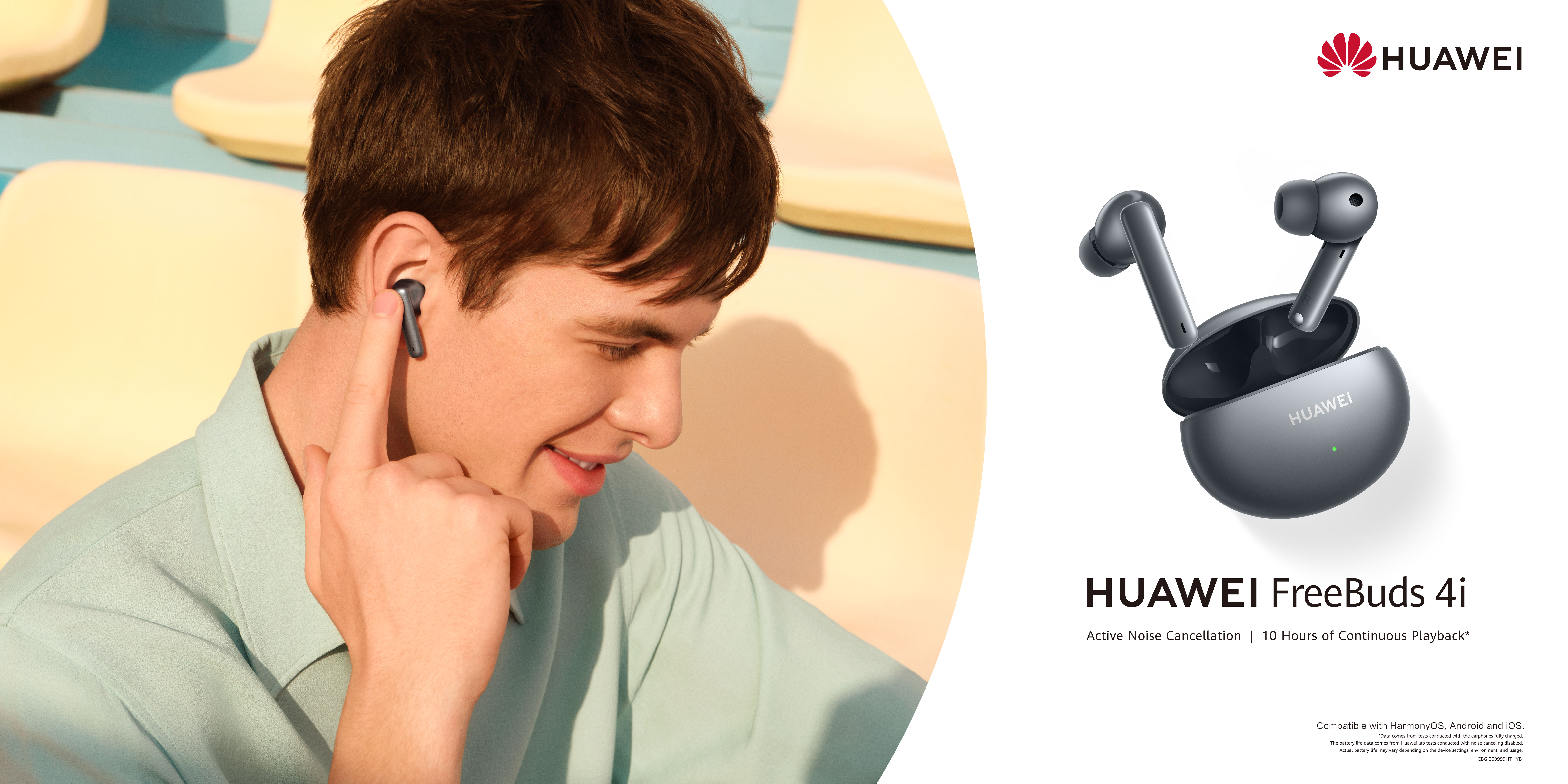 Bevielės Ausinės Huawei Freebuds 4 Silver Frost - Avitela.lt