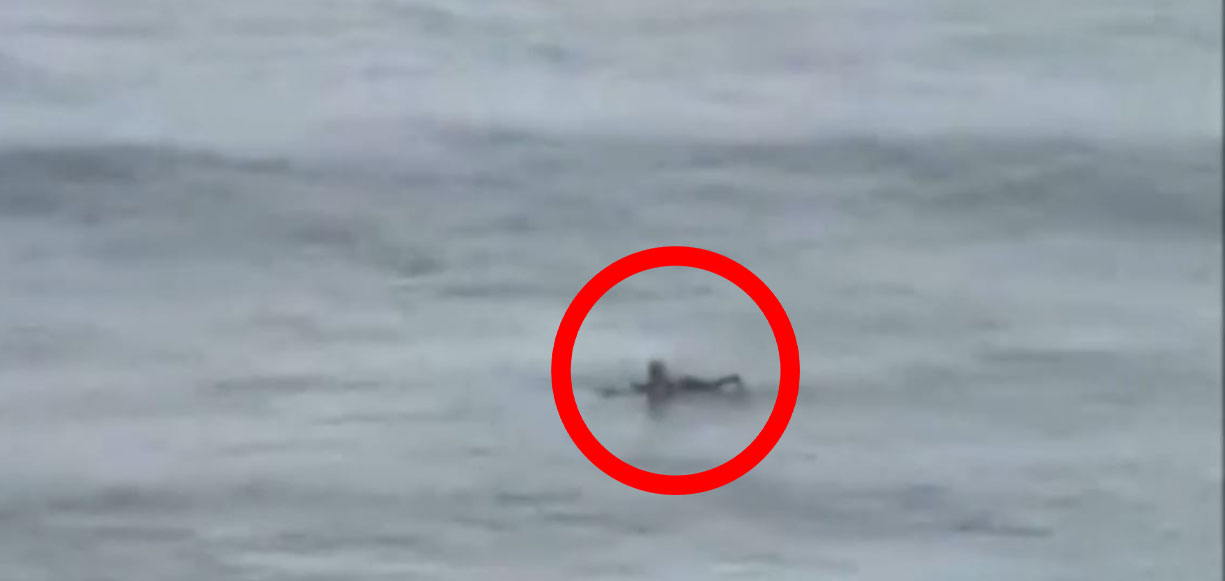 Video: careless man swims in Hawaii despite tsunami warning