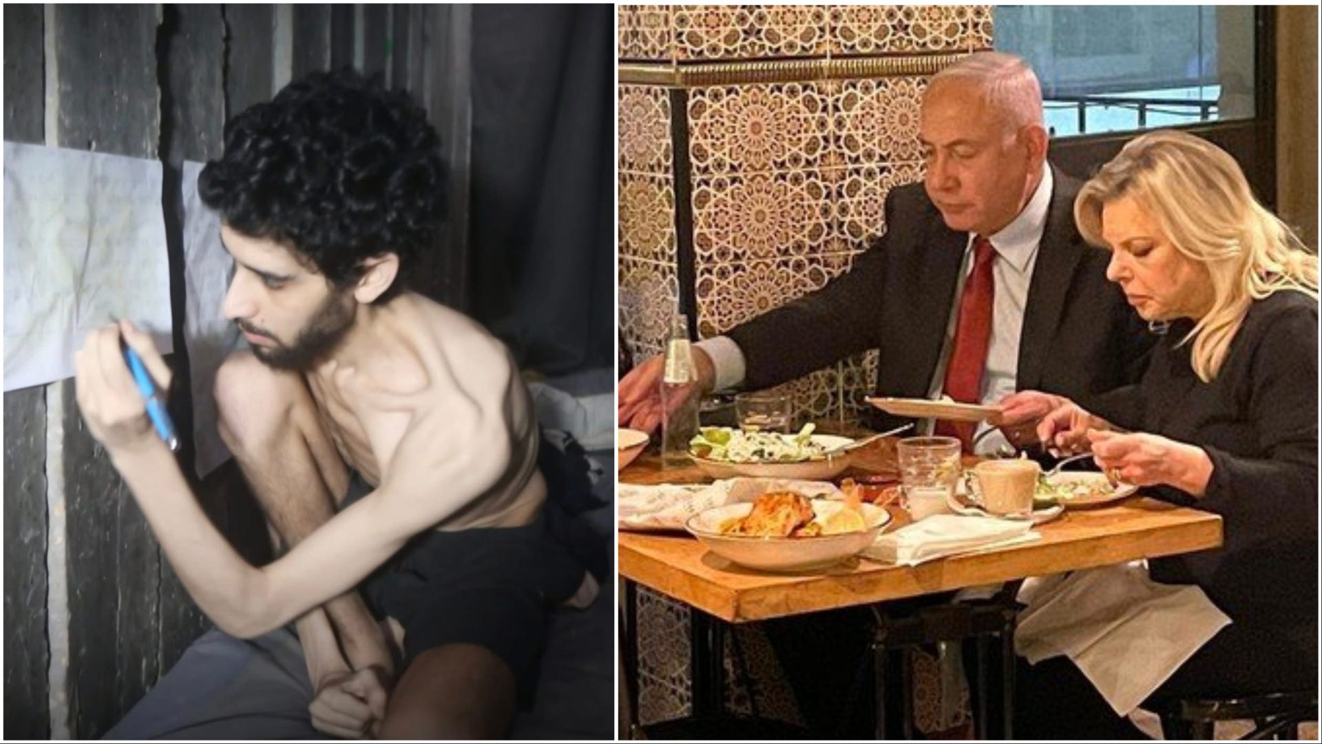 'Netanyahu enjoys dinner with Sara, Israeli hostages starve in Gaza': PM is under fire
