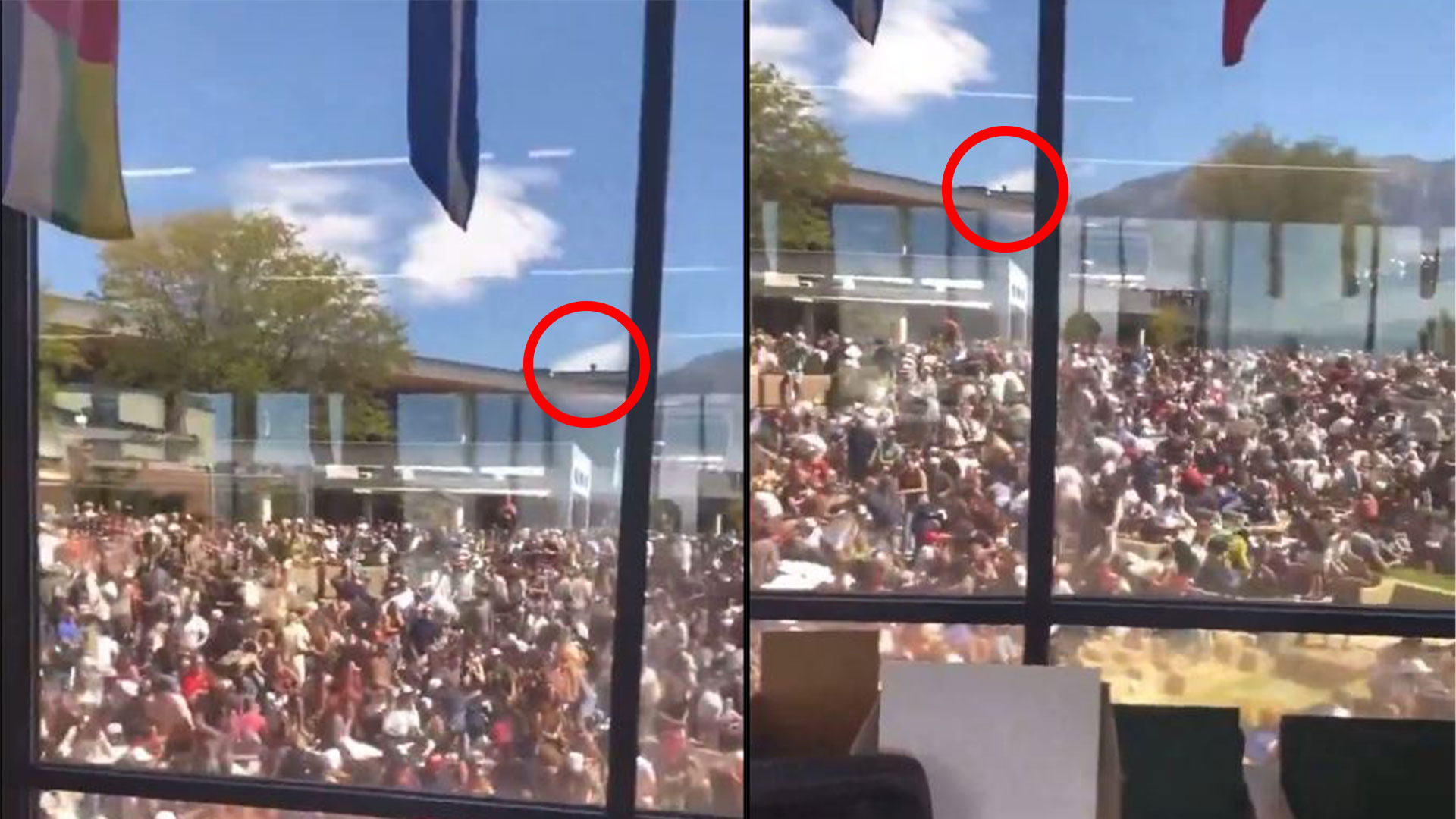 Video: Man spotted running on a roof after Charlie Kirk shooting