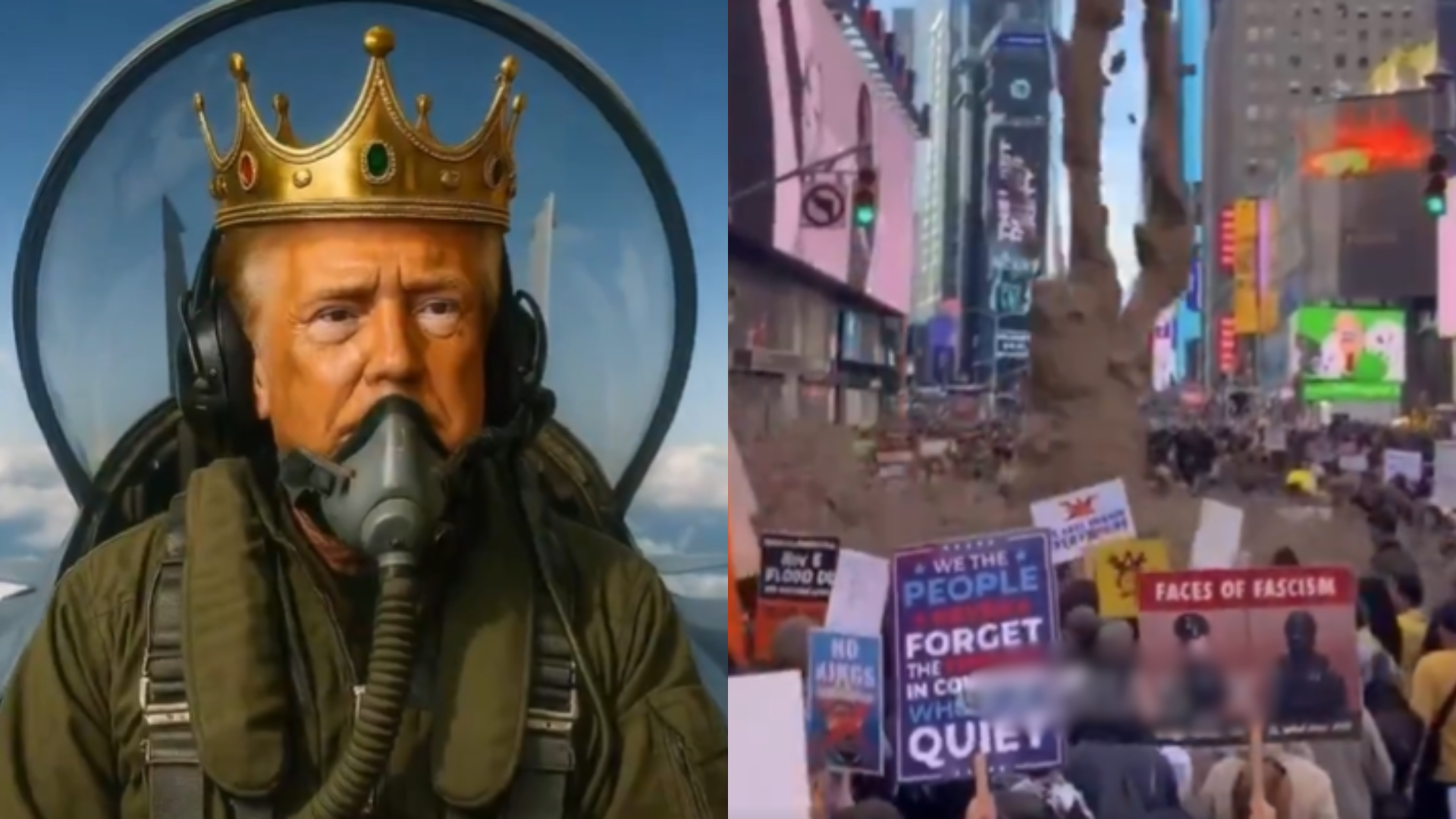 Trump shares AI video dumping feces on 'No Kings protests'