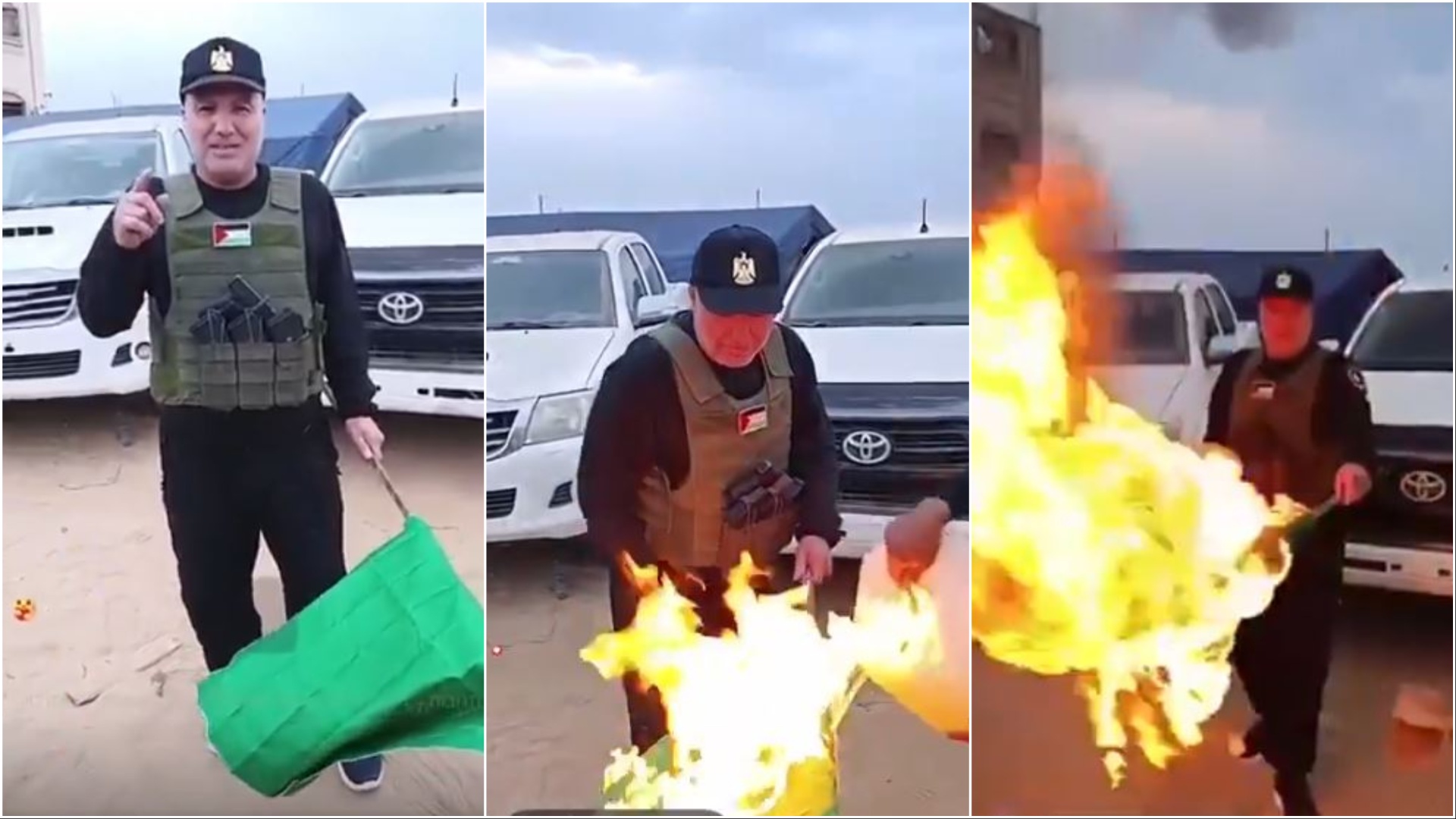 Gazan militia leader burns Hamas flag, says 'it's done forever'