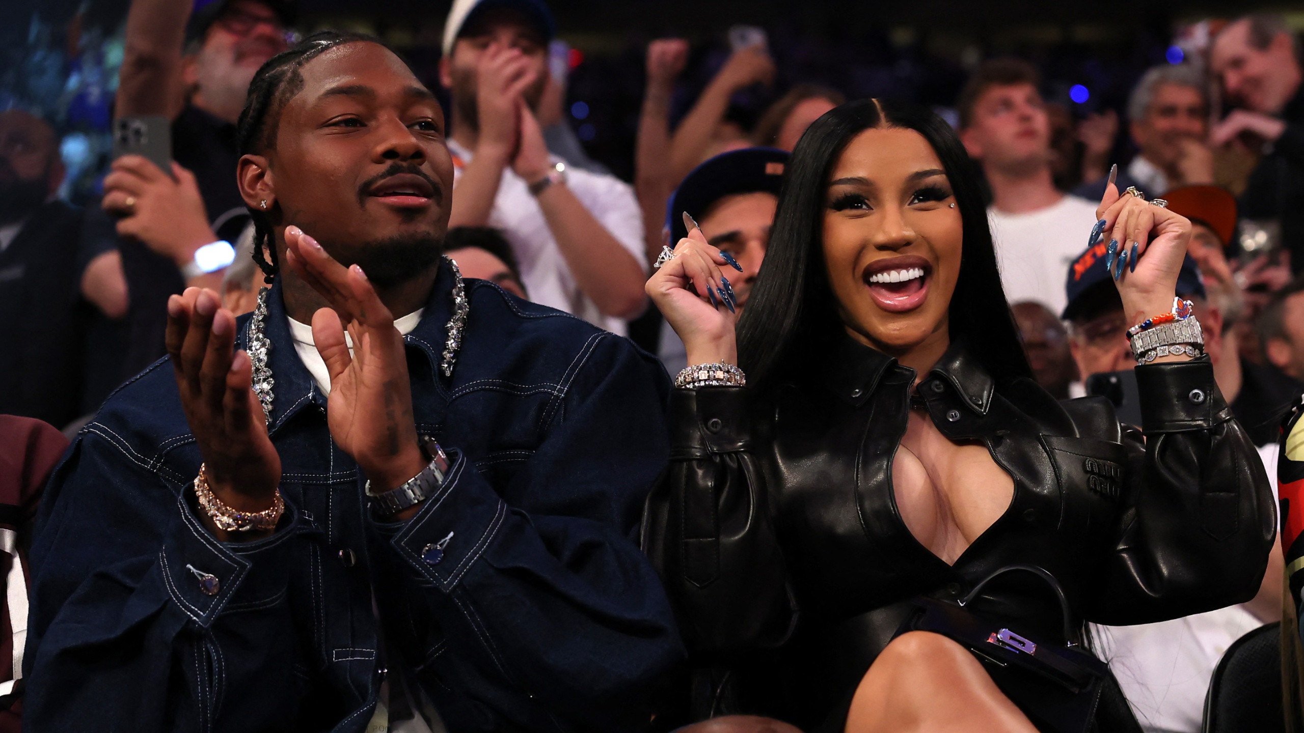 Cardi B welcomes fourth child with NFL star Stefon Diggs during Patriots game night