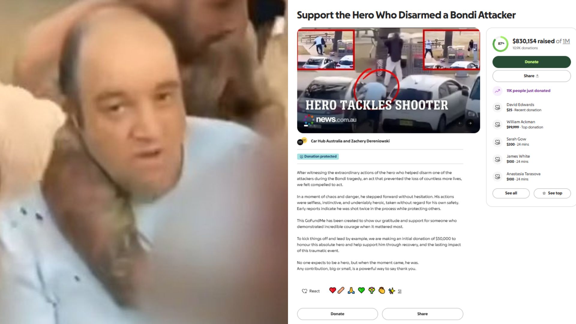 Bondi Beach hero Ahmed Al Ahmed GoFundMe tops $800,000