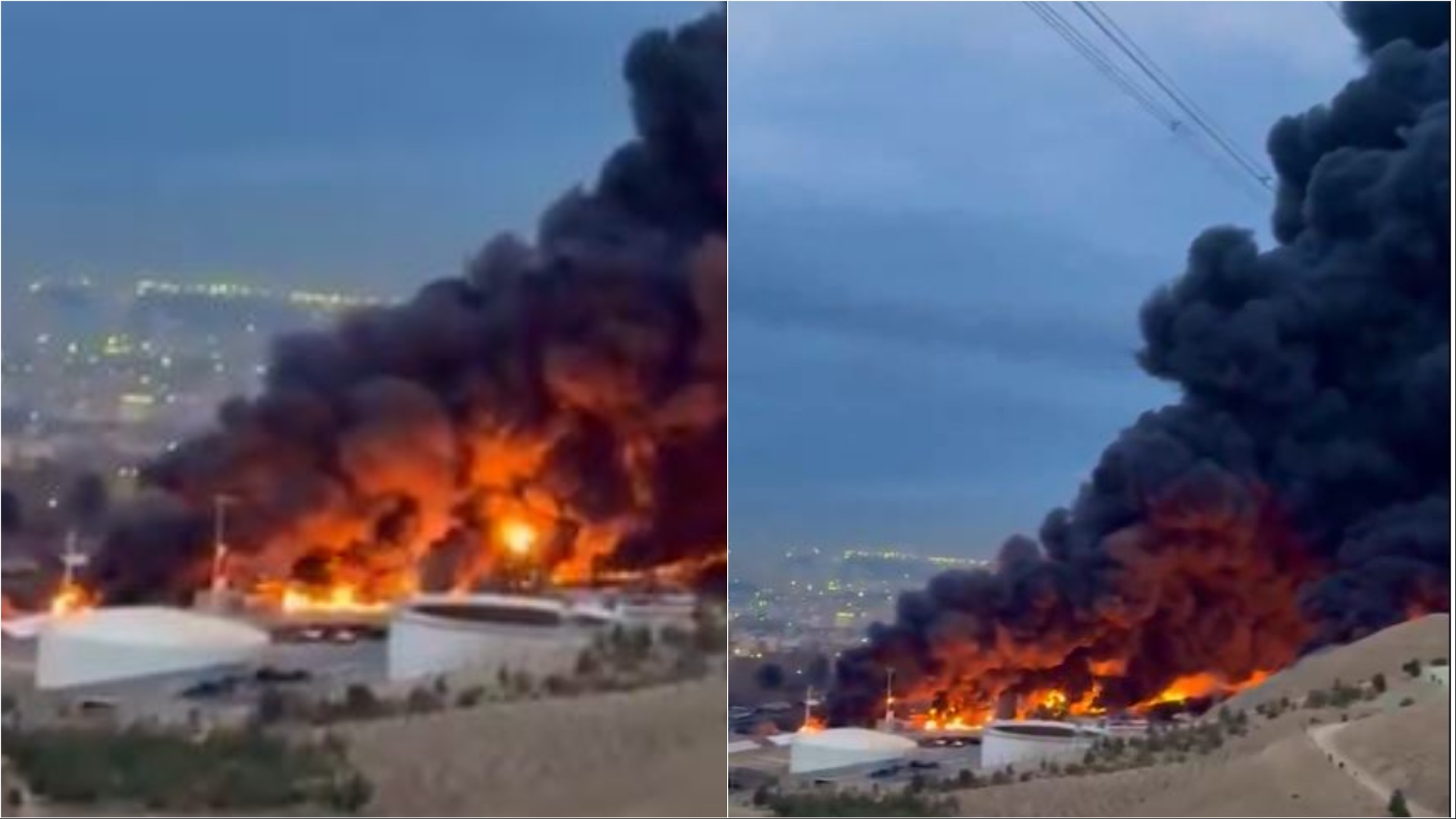 Video: Huge fire at Shahran oil depot in Iran after US-Israeli strikes