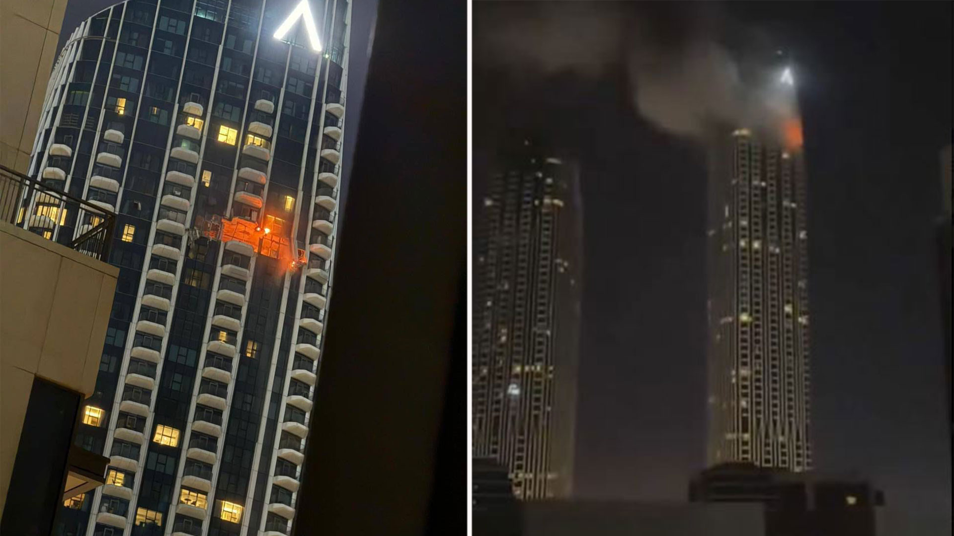 Drone hits a building in the Dubai Creek Harbour
