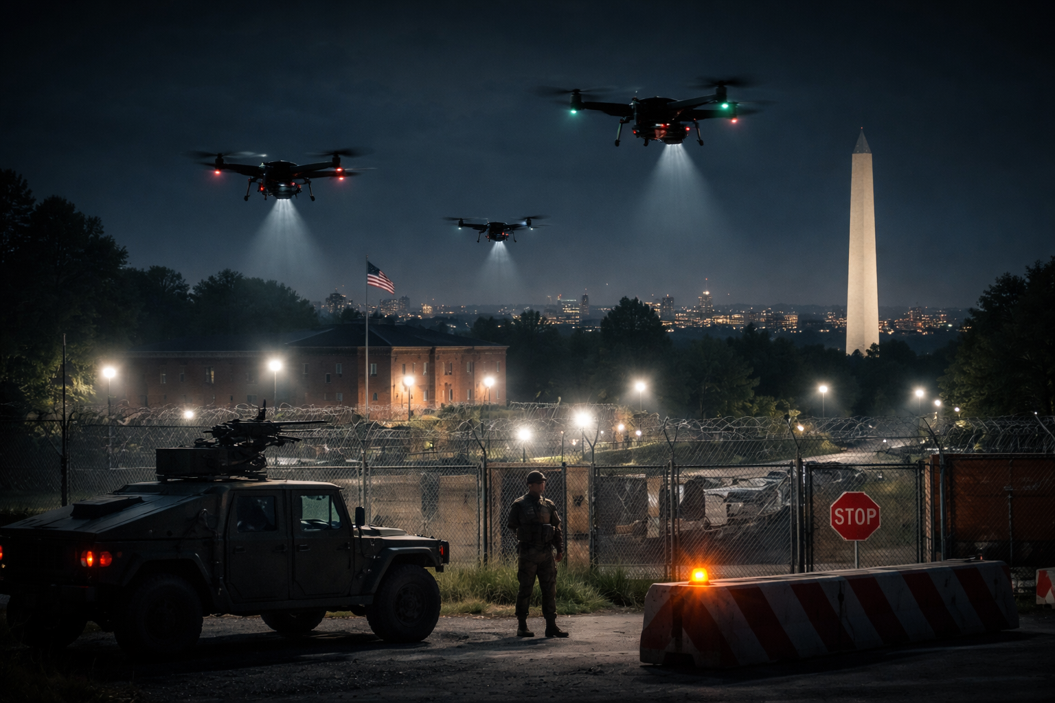 رصد مسيرات مجهولة خطيرة فوق قاعدة عسكرية بواشنطن