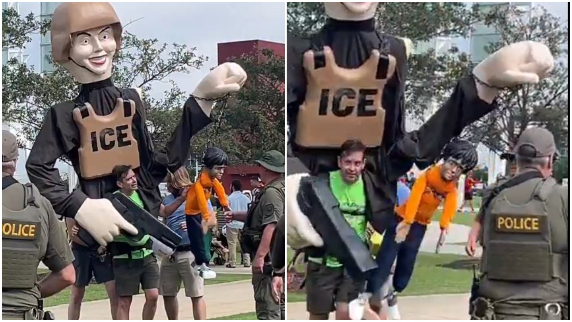 Video: Man protests ICE prior to Spain-Saudi Arabia World Cup game