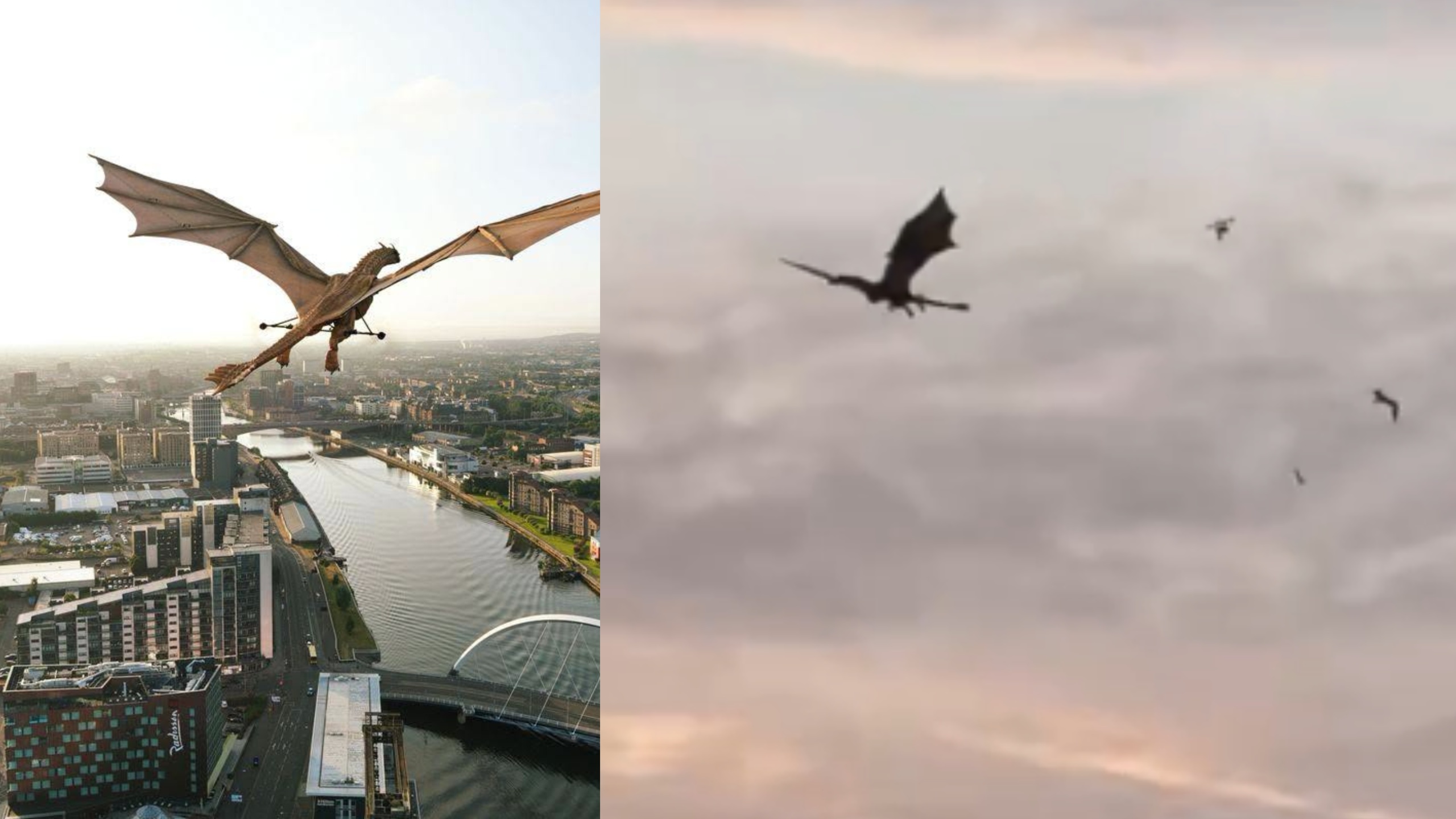 "I thought I was hallucinating": Giant Flying dragon over Glasgow triggers social media frenzy