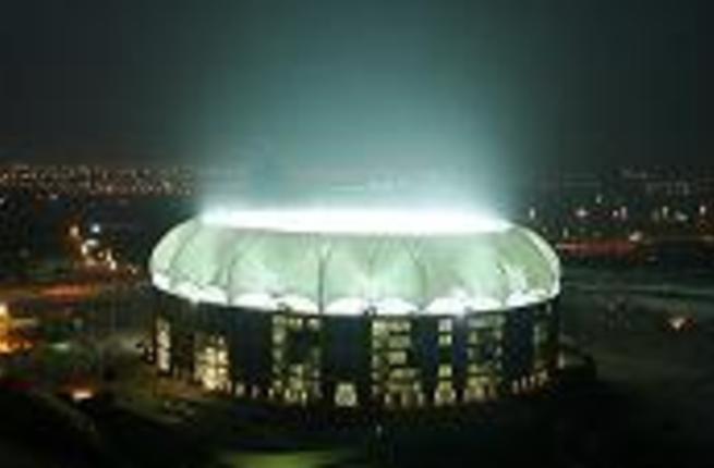 Dubai Sports City Cricket Stadium Ring Of Fire Lights Up Night Sky Al Bawaba