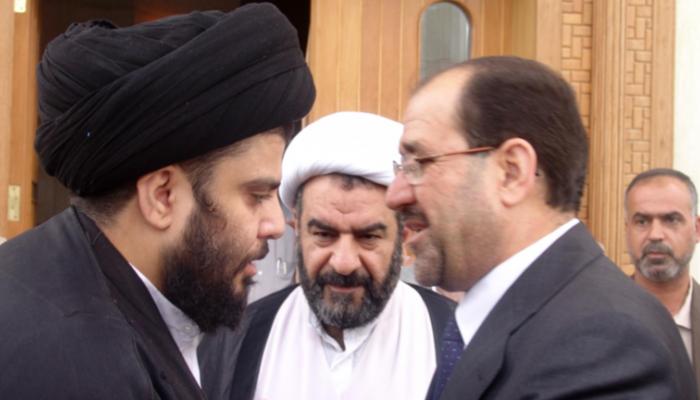 ""نوري المالكي (يمين) وزعيم التيار الصدري مقتدى الصدر - أرشيف