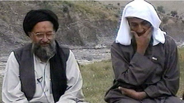 ""أيمن الظواهري مع أسامة بن لادن