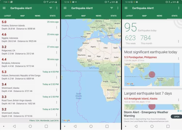 "تطبيقات الزلزال"