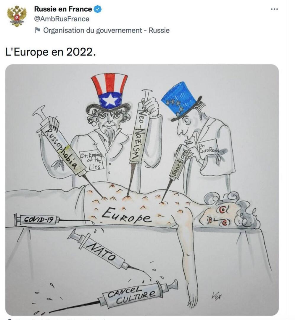 رسم كاريكاتوري للسفارة الروسية في باريس