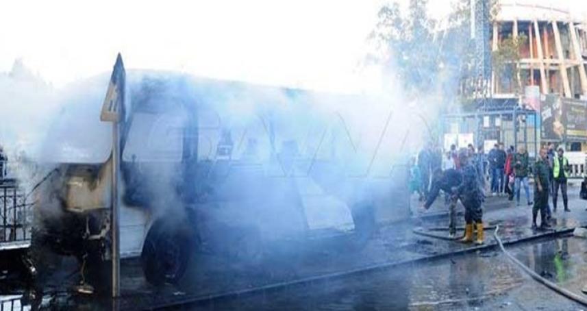 تفجير حافلة في العاصمة دمشق