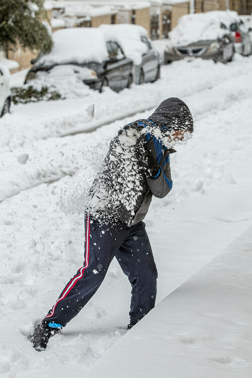 In Pictures: Major Snowstorm Hits Amman, Jordan
