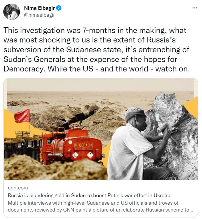 sudan gold russsia