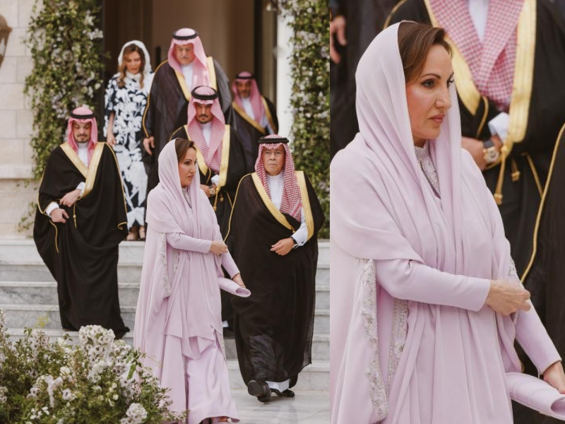 والدة الأميرة رجوة الحسين وقريباتها يتألقن في حفل زفافها 