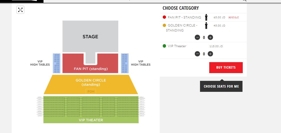 Saint Levant Amman concert ticket pricing