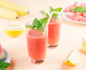 عصير البطيخ مع الموز