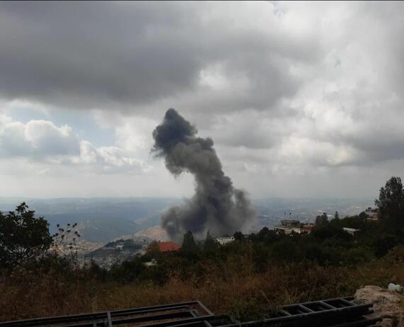 Explosion rocks southern village of Ain Qana (Twitter)