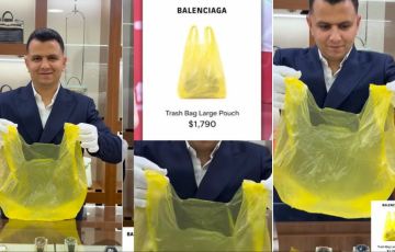 Balenciaga's yellow plastic bag