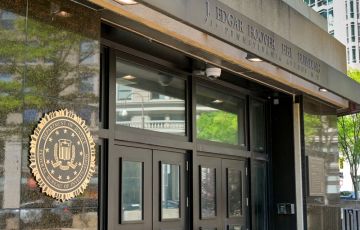 Entrance to the headquarters of the FBI