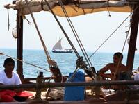 Pearl-diving trips are held annually under the patronage of the Kuwaiti emir in order to keep alive traditions that accompanied the once important national trade of pearl diving, prior to the discovery of oil. Yasser Al-Zayyat / AFP