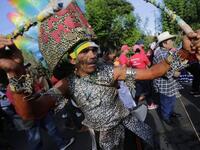Catholic faithful takes part in the opening of the ten-day celebration of the Santo Domingo de Guzman festival in Managua, on August 1, 2019.  INTI OCON / AFP