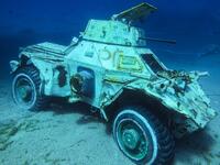 An armoured vehicle sits amid the clear waters: the museum plans to submerge further attractions in the future for divers to explore. "Placing these military vehicles in this location will allow coral reefs, corals as well as marine life - including fish, to find a safe sanctuary," says Abdullah Abu Awali, manager of the shorelines. (Aqaba Special Economic Zone Authority/AFP)