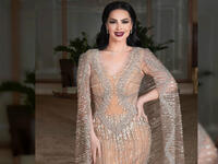 Diana Karazon chose a silver and beige dress for her concert in Jerashs southern theater Source dianakarazonw Instagram
