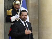 Lebanon's Prime Minister Saad Hariri gestures as he leaves The Elysee Presidential Palace in Paris on September 30, 2019, following a luncheon after a church service for former French President Jacques Chirac. Former French President Jacques Chirac died on September 26, 2019 at the age of 86. Bertrand GUAY / AFP