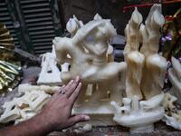 Decorated traditional sugar statuettes are ready to be decorated in the capital Cairo on November 2, 2019, ahead of celebrations of the Muslim Prophet Mohammed's birthday, known as "Al Mawlid Al Nabawi". Prophet Mohamed was born in Saudi Arabia's arid mountainous city of Mecca, the holiest in Islam, some 1490 years ago. Sunni Muslims in many parts of the world celebrate his birthday on the 12th day of the third month of the Islamic calendar, which will fall this year on November 9th.  Mohamed el-Shahed / AF