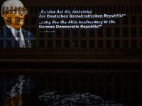 A photo showing east German leader Erich Honecker is projected on the Humboldt Forum building as part of of the festival week to celebrate the 30th anniversary of the November 9,1989 fall of the Berlin Wall, in Berlin on November 5, 2019. Germany marks three decades since the fall of the Berlin Wall this week with main celebrations on November 9, 2019. John MACDOUGALL / AFP