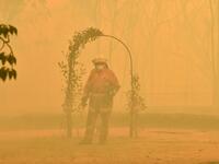 A fireman fights a bushfire to protect a property in Balmoral, 150 kilometres southwest of Sydney on December 19, 2019. A state of emergency was declared in Australia's most populated region on December 19, as a record heat wave fanned unprecedented bushfires. PETER PARKS / AFP