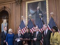 On Wednesday evening, the U.S. House of Representatives voted 230 to 197 and 229 to 198 to impeach President Trump on two articles of impeachment charging him with abuse of power and obstruction of Congress. Sarah Silbiger/Getty Images/AFP Sarah Silbiger / GETTY IMAGES NORTH AMERICA / AFP