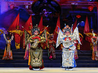 Chinese opera actor perform on stage at Jincheng theater (Shutterstock)