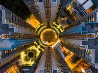 This aerial photograph taken on May 17, 2019 shows a housing estate in Hong Kong. DALE DE LA REY / AFP