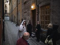 With tourists confined at home and Stockholmers staying away from crowds, one Swedish tour guide is trying to boost his flagging business by offering coronavirus-weary Swedes tours of the city's previous pandemics, from the black death to cholera outbreaks.  Jonathan NACKSTRAND / AFP
