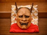 This photo taken on July 29, 2020 shows a mask displayed at the Kamakura Noh Theatre in the town of Kamakura in Kanagawa Prefecture, about one hour southwest of Tokyo. Philip FONG / AFP