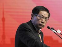 This photo taken on November 18, 2013 shows Ren Zhiqiang, the former chairman of state-owned property developer Huayuan Group, speaking at the China Public Welfare Forum in Beijing. A Chinese tycoon who called President Xi Jinping a clown and criticised his handling of the coronavirus outbreak was jailed for 18 years on September 22, 2020 for corruption, bribery and embezzlement of public funds. China News Service (CNS) / AFP