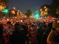 Pro-democracy protesters take part in an anti-government rally next to Government House in Bangkok on October 14, 2020. Mladen ANTONOV / AFP