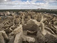 This picture shows a view of the recently restored fortress of Shali and its surroundings, in the Egyptian desert oasis of Siwa, some 600 kms southwest of the capital Cairo, on November 6, 2020. Khaled DESOUKI / AFP