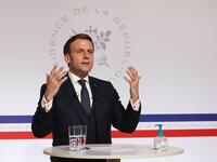 French President Emmanuel Macron attends a video conference at the Elysee Palace in Paris on January 26, 2021, as part of the World Economic Forum (WEF) which usually takes place in Davos, Switzerland. The Davos Agenda from January 25 to January 29, 2021, is an online edition due to the Covid-19 pandemic. Francois Mori / POOL / AFP