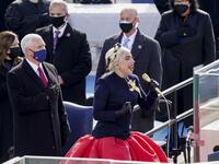 Lady Gaga sings during the inauguration on the West Front of the U.S. Capitol on January 20, 2021 in Washington, DC. During today's inauguration ceremony Joe Biden becomes the 46th president of the United States. Kevin Dietsch-Pool/Getty Images/AFP