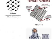 معاني النقوش: نقشة شبكة الصيد تمثل تاريخ البحارة الفلسطينيين والبحر الأبيض.
